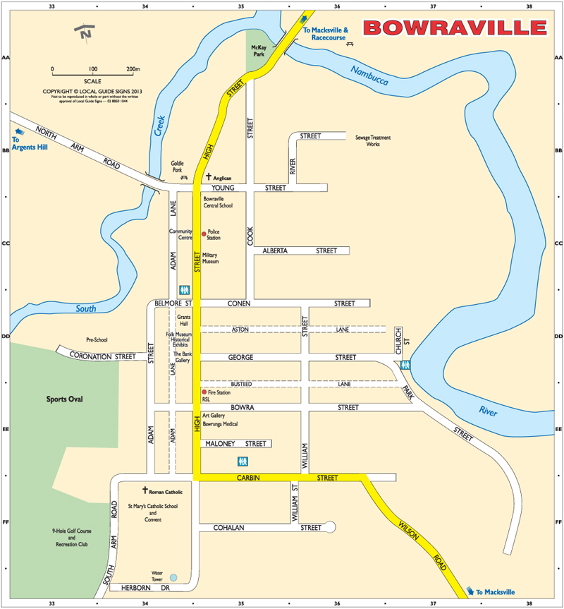 BOWRAVILLE MAP 2013 